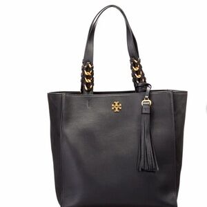 Tory Burch Black Tote with Gold Accents